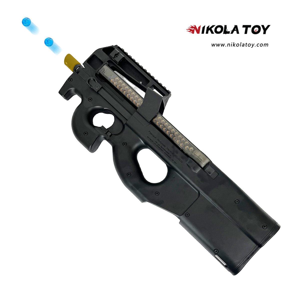 NIKOLATOY® P90 Gel Blaster Toy Gun 11.1V - High Speed＆Torque Motor - Ages 16+ (Black)