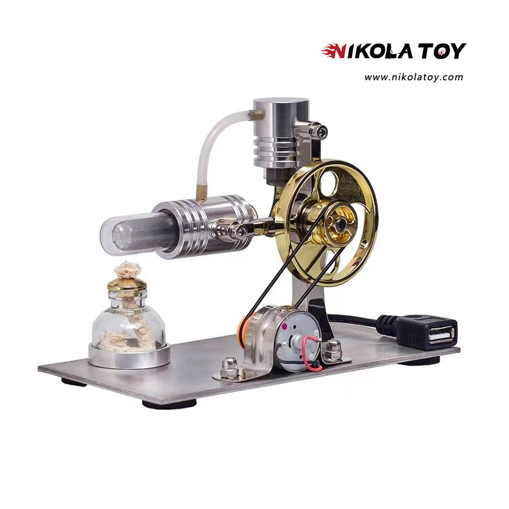 L-Type Stirling Engine Model - Power Generation+LED Light