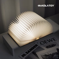 Black Walnut Folding Book Magnetic Night Light