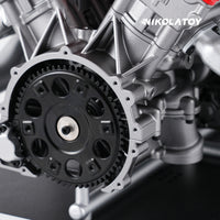 TECHING V12 Car Engine Model Full Metal Assembling 12-Cylinder Building Kits 800+PCS