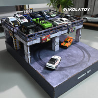 1:64 Electric Drift Turntable Car Model Parking Lot