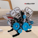 TECHING V8 Car Engine Model Full Metal Assembling 8-Cylinder 500+Pcs Building Kits