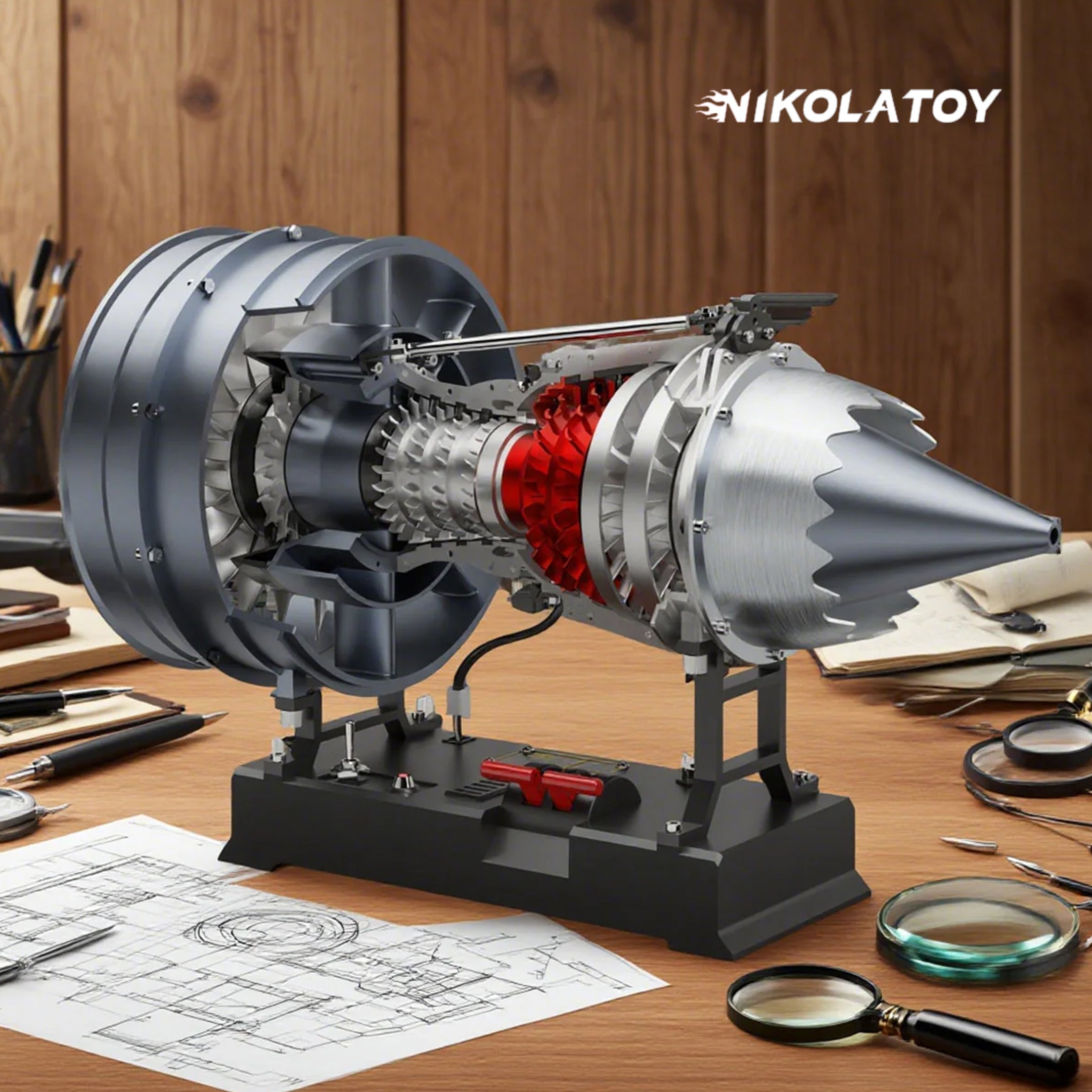 TECHING Medium Size Turbofan Engine Model - DIY KIT（12In）