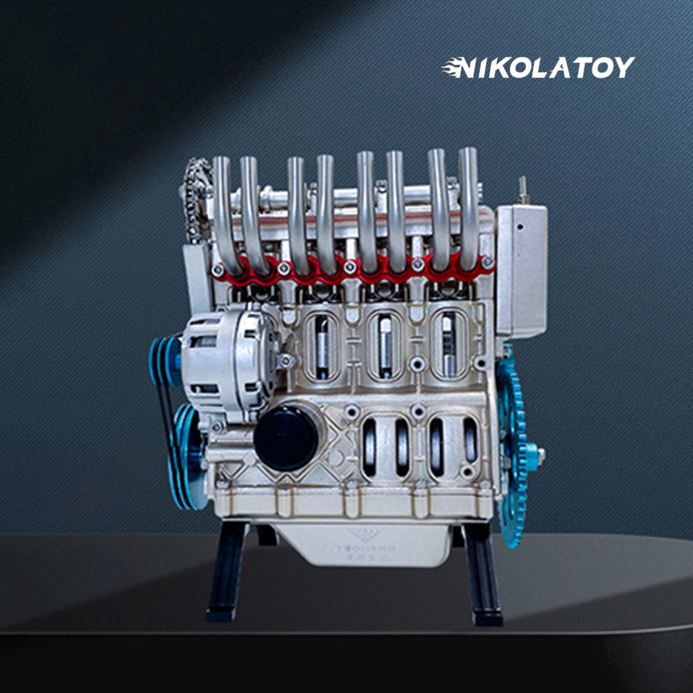 TECHING V8 Car Engine Model Full Metal Assembling 8-Cylinder 500+Pcs Building Kits