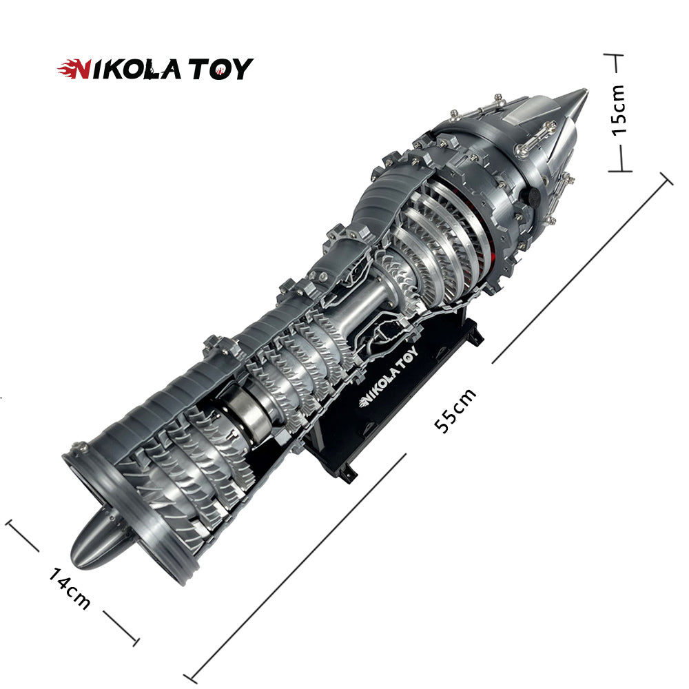 3D Printed Military Fighter Turbojet Engine Model