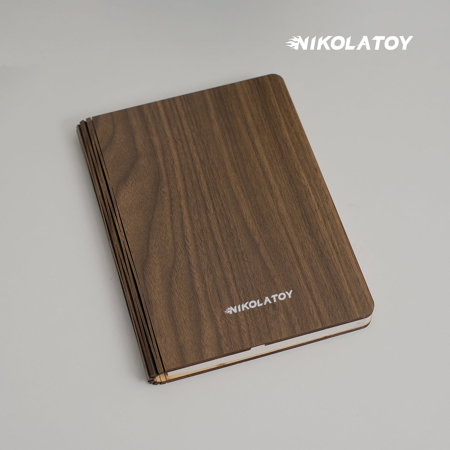 Black Walnut Folding Book Magnetic Night Light