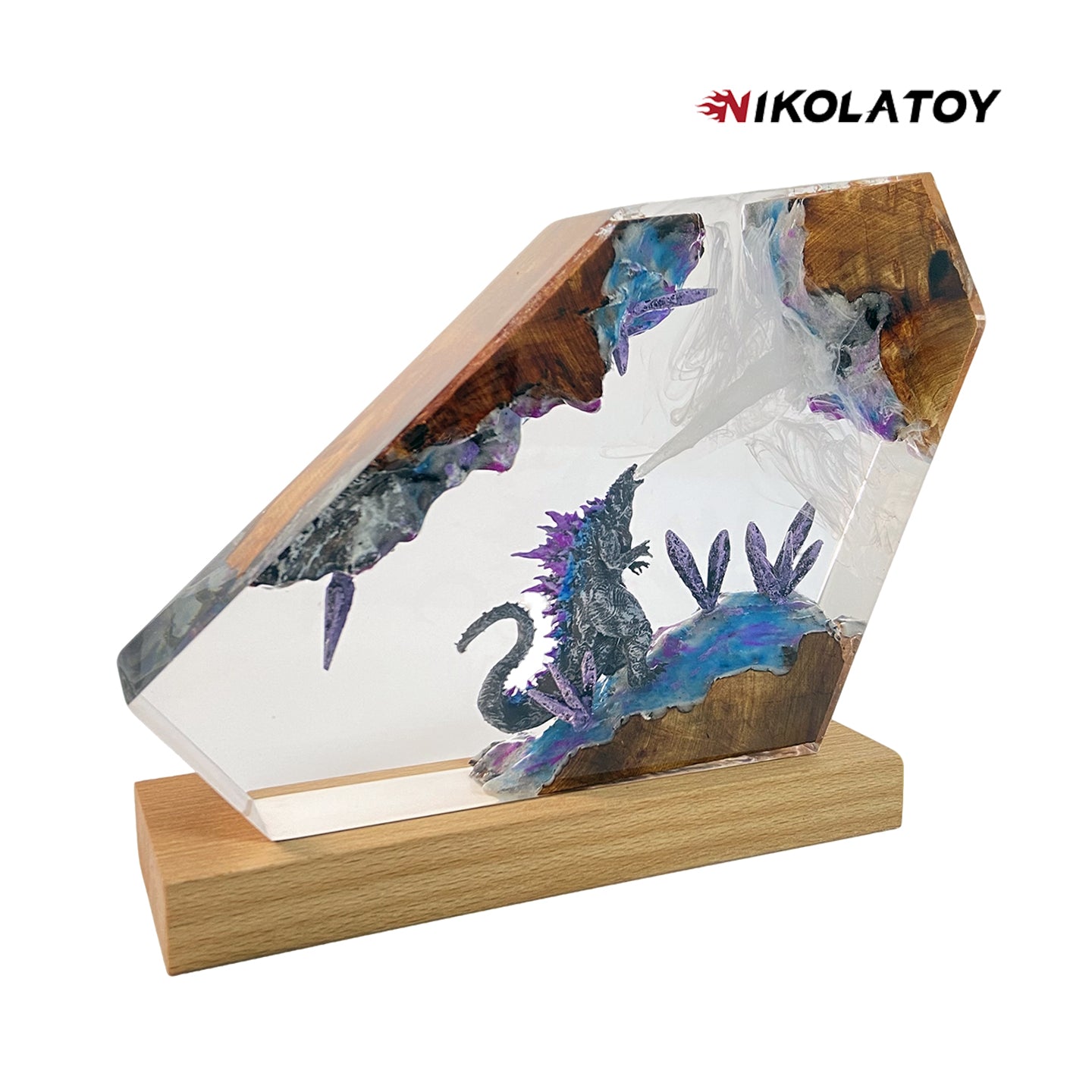 Creative Resin Night Light Desktop Ornament - Godzilla